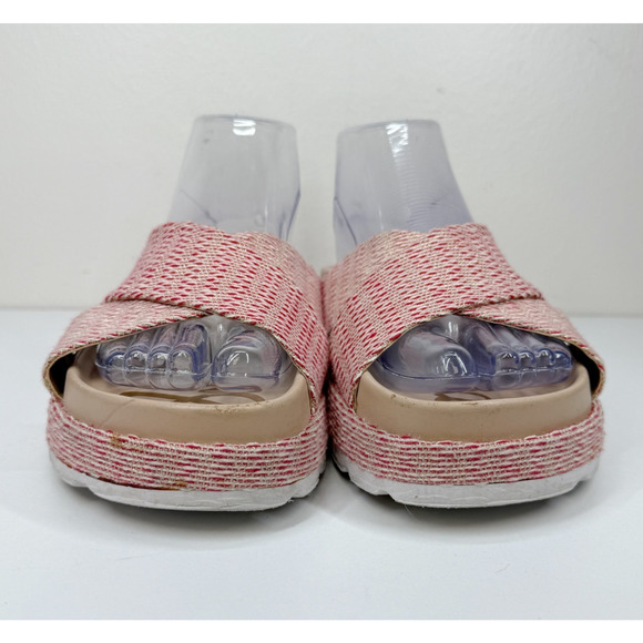 SAM EDELMAN Sadia Platform Slide Sandals Wove Red Gold Cruise Beach Resort Sz 8 - Picture 5 of 8